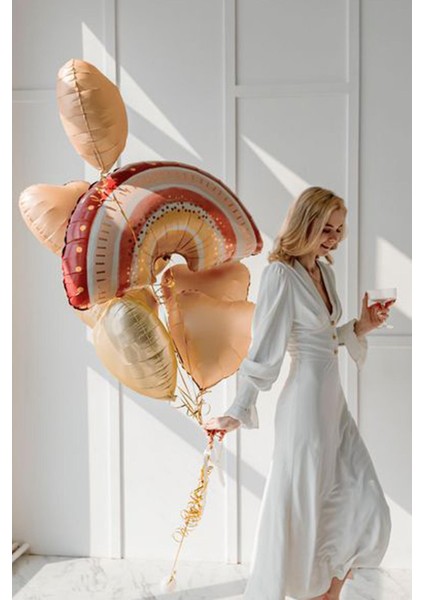 Boho Gökkuşağı Folyo Balon Retro Balonlar 76CM indirimleri