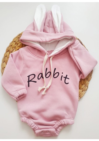 Bebek 3 Ip Rabbit Kapşonlu Çıtçıtlı Zıbın