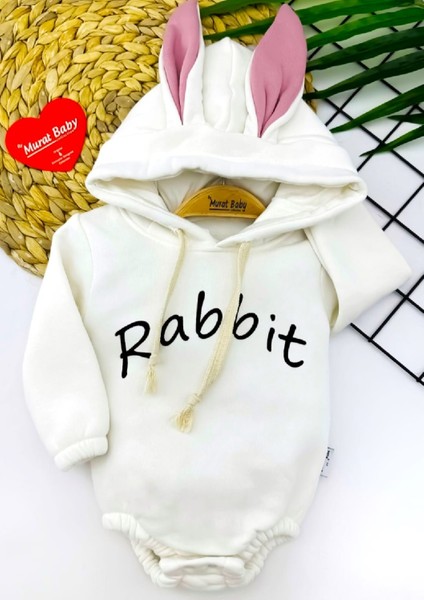 Bebek 3 Ip Rabbit Kapşonlu Çıtçıtlı Zıbın