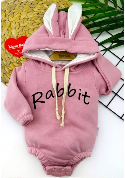 Bebek 3 Ip Rabbit Kapşonlu Çıtçıtlı Zıbın