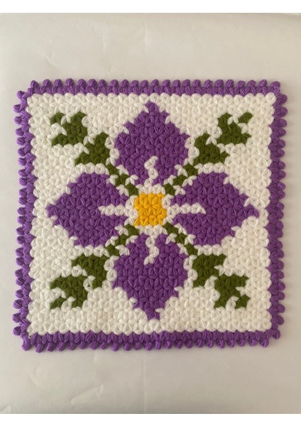 Banyo El Örmesi Lifi Büyük Boy Kare Çiçek Deseni