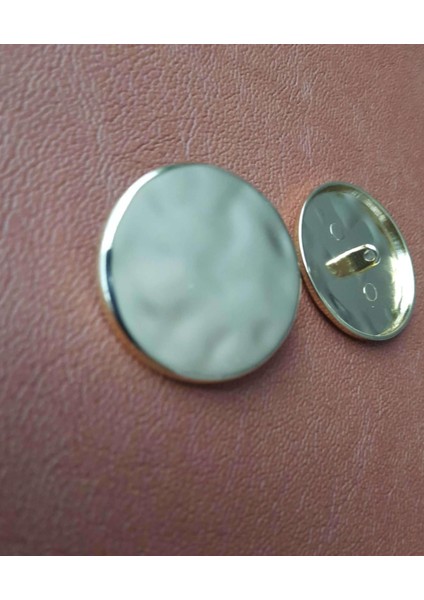 Özel Tasarım 4cm Light Altın Kaplamalı Metal Düğme 1 Paket 3 Adet