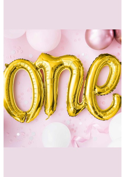 One Folyo Balon Gold Italik Birleşik 1 Yaş Balonu 110CM fiyatları