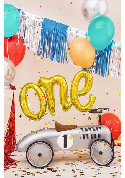 One Folyo Balon Gold Italik Birleşik 1 Yaş Balonu 110CM modelleri