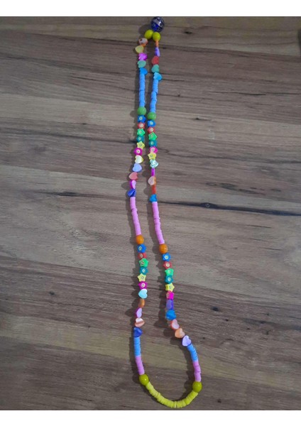 Cep Telefonu Boyun Askısı Renkli Kalp Düğmeli