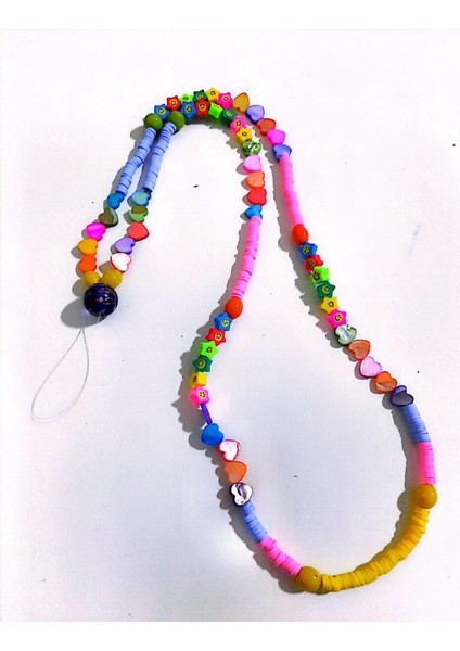 Cep Telefonu Boyun Askısı Renkli Kalp Düğmeli modelleri