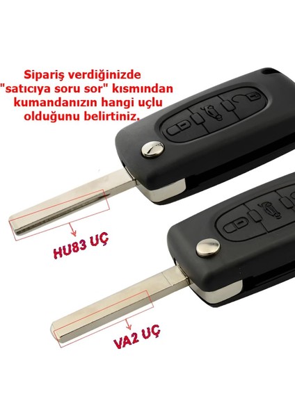 Peugeot Partner 307 407 508 Pil Yataksız 3 Tuş Logolu Çevirici Modifiye Dönüşüm Anahtar Kumanda Kabı indirimleri