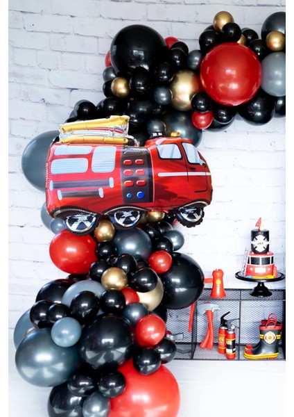 Itfaiye Kamyonu Folyo Balon Itfaiye Balonu modelleri