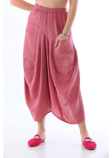 İtalyan Cepli Keten Şalvar Pantolon (36-48 Beden Arası) fiyatları