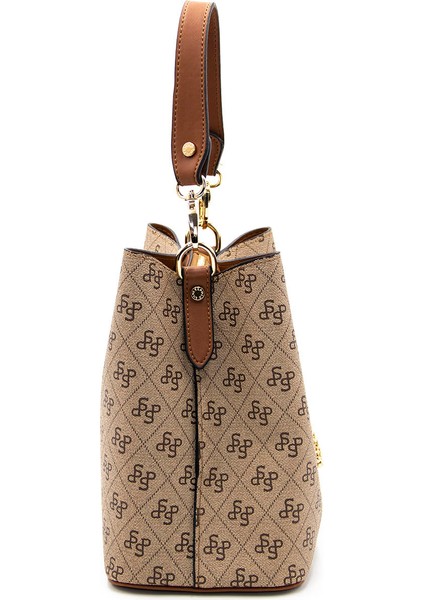 Kadın Çapraz Çanta 967-42860 Silver Polo Çapraz Bayan Çantası M178 Koyu Bej-Mat Taba modelleri