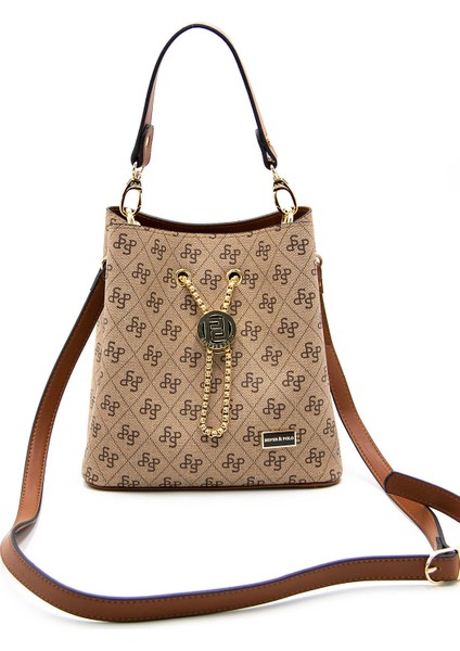 Kadın Çapraz Çanta 967-42860 Silver Polo Çapraz Bayan Çantası M178 Koyu Bej-Mat Taba indirimleri