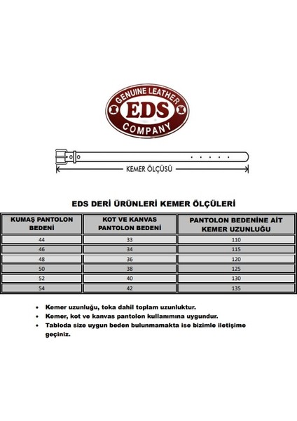 Eds Deri Erkek Siyah Spor Kemer