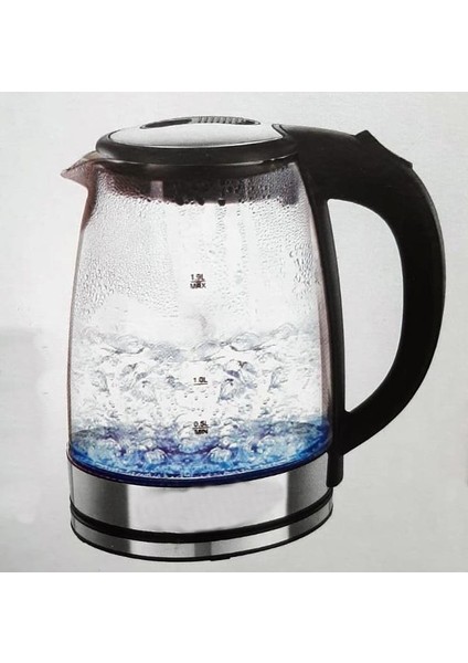 Crown Cam Kettle Elektrikli Su Isıtıcı Cam Gövdeli LED Aydınlatmalı 1500W 1,8 Lt fiyatları