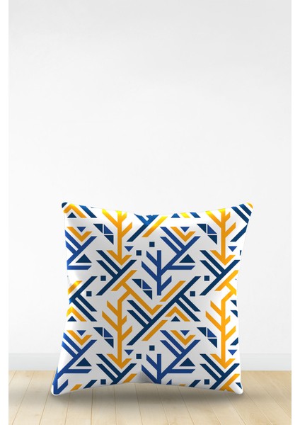 Çift Tarafı Dijital Baskılı Dekoratif Suni Deri Kırlent Kılıfı