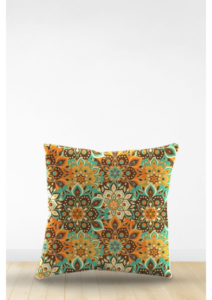 Çift Tarafı Dijital Baskılı Dekoratif Suni Deri Kırlent Kılıfı