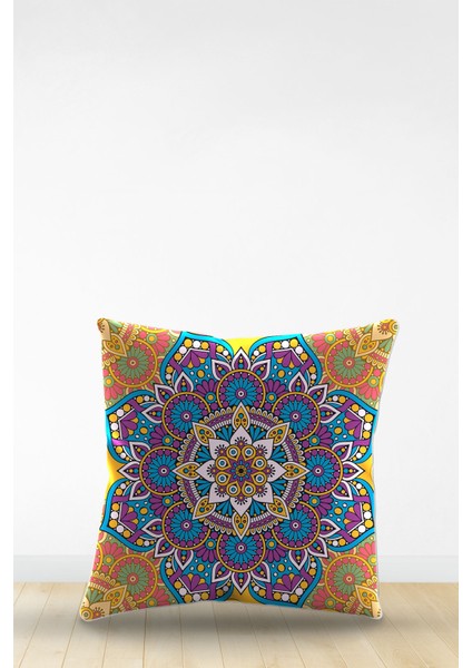 Çift Tarafı Dijital Baskılı Dekoratif Suni Deri Kırlent Kılıfı