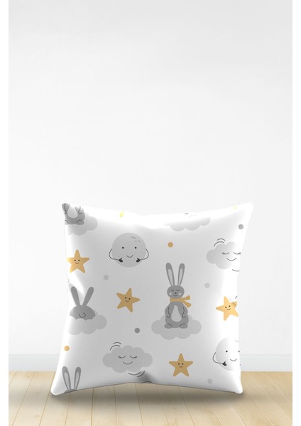 Çift Tarafı Dijital Baskılı Dekoratif Suni Deri Kırlent Kılıfı