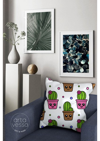 Çift Tarafı Dijital Baskılı Dekoratif Suni Deri Kırlent Kılıfı fiyatları