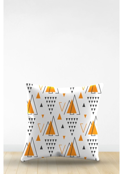 Çift Tarafı Dijital Baskılı Dekoratif Suni Deri Kırlent Kılıfı