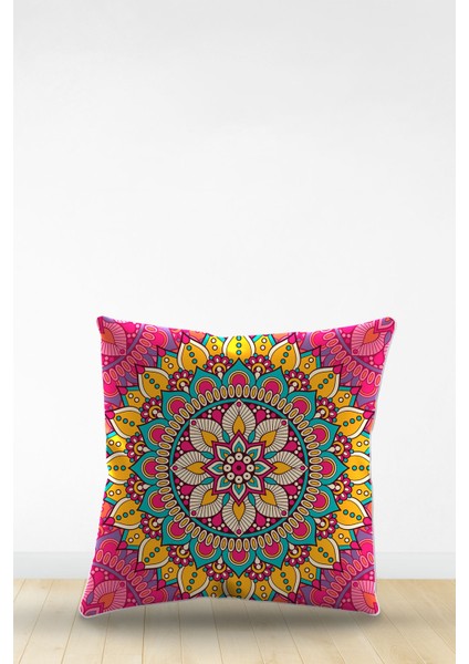 Çift Tarafı Dijital Baskılı Dekoratif Suni Deri Kırlent Kılıfı