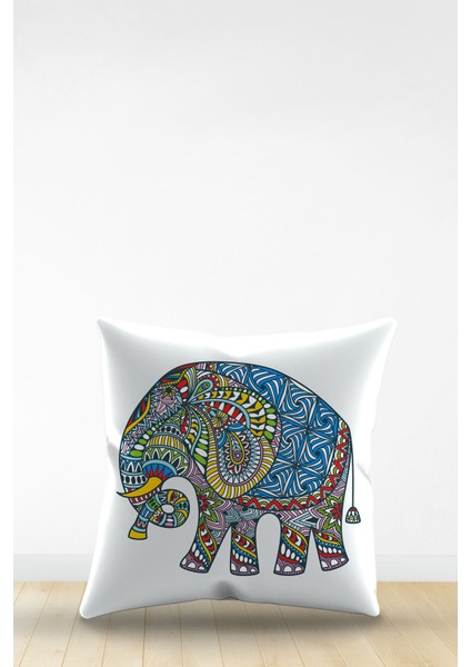 Çift Tarafı Dijital Baskılı Dekoratif Suni Deri Kırlent Kılıfı