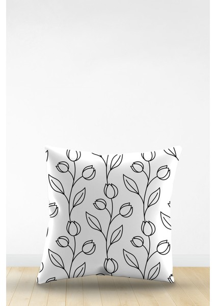 Çift Tarafı Dijital Baskılı Dekoratif Suni Deri Kırlent Kılıfı