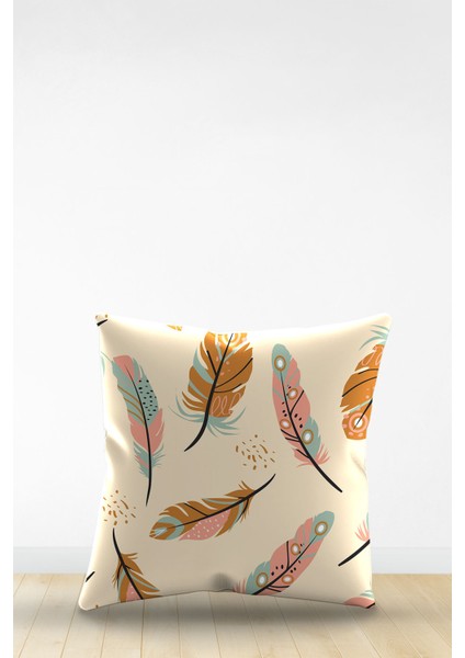 Çift Tarafı Dijital Baskılı Dekoratif Suni Deri Kırlent Kılıfı