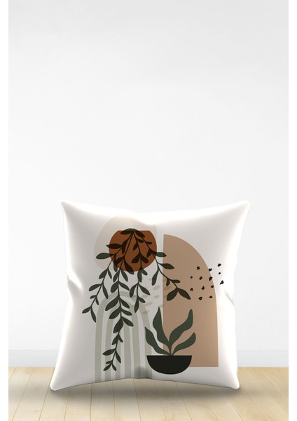 Çift Tarafı Dijital Baskılı Dekoratif Suni Deri Kırlent Kılıfı