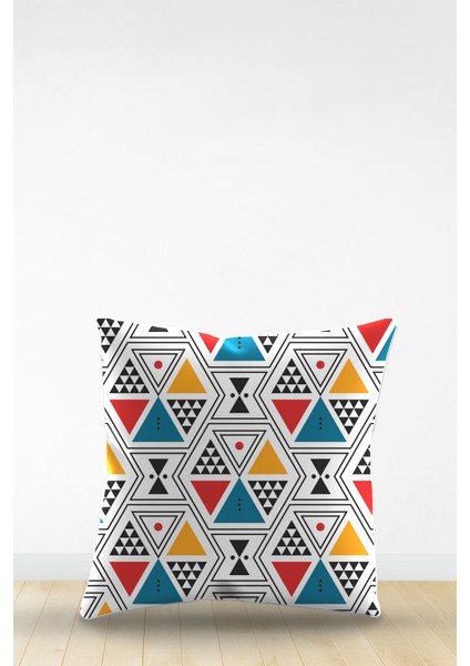 Çift Tarafı Dijital Baskılı Dekoratif Suni Deri Kırlent Kılıfı