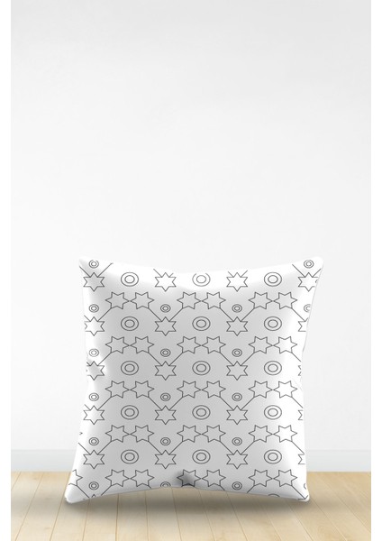 Çift Tarafı Dijital Baskılı Dekoratif Suni Deri Kırlent Kılıfı