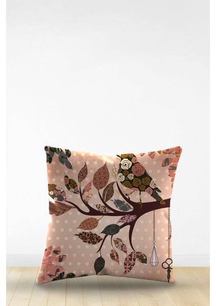 Çift Tarafı Dijital Baskılı Dekoratif Suni Deri Kırlent Kılıfı