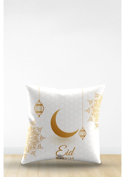 Çift Tarafı Dijital Baskılı Dekoratif Suni Deri Ramazan (Ramadan) Temalı Kırlent Kılıfı