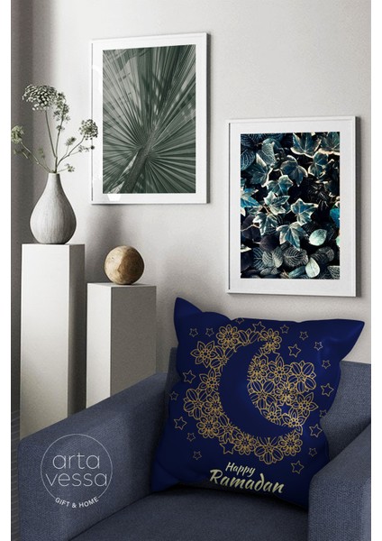 Çift Tarafı Dijital Baskılı Dekoratif Suni Deri Ramazan (Ramadan) Temalı Kırlent Kılıfı fiyatları