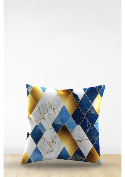 Çift Tarafı Dijital Baskılı Dekoratif Suni Deri Kırlent Kılıfı