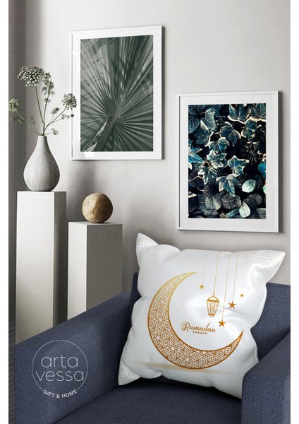 Çift Tarafı Dijital Baskılı Dekoratif Suni Deri Ramazan (Ramadan) Temalı Kırlent Kılıfı fiyatları