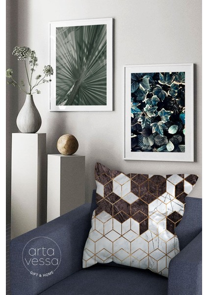 Çift Tarafı Dijital Baskılı Dekoratif Suni Deri Kırlent Kılıfı fiyatları