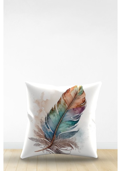 Çift Tarafı Dijital Baskılı Dekoratif Suni Deri Kırlent Kılıfı