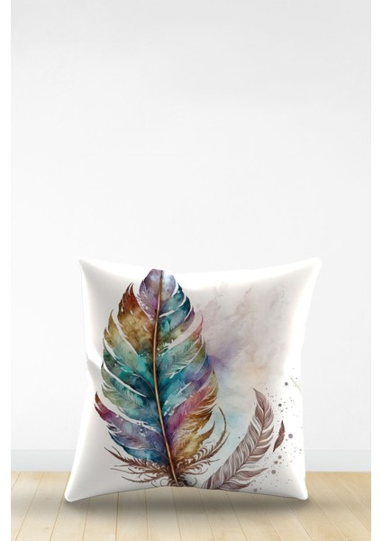 Çift Tarafı Dijital Baskılı Dekoratif Suni Deri Kırlent Kılıfı