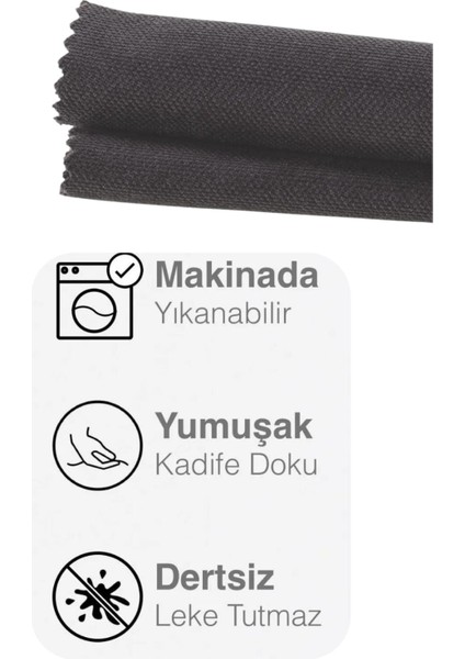 Kadife Dokulu Koyu Gri Renk Masa Örtüsü 30-Koyu Gri fiyatları