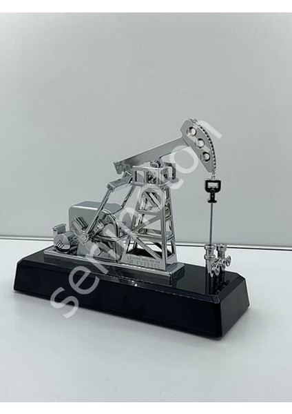 Masa Üstü Plaket Petrol Pompası Hareketli Siyah Abs 26X22X9CM 2 Adet Kalem Pille Çalışır Maket