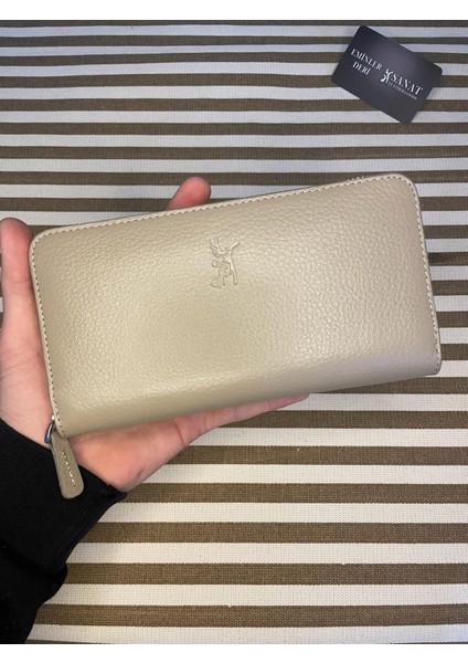 SL-2132 Deri Şık Portföy Fermuarlı Kadın Cüzdanı 19,5cm×10,5cm Sanat Leather