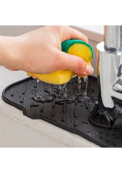 Main Shop Siyah Su Tutucu Musluk Matı Mutfak Banyo Için Koruyucu Musluk Lavabo Bulaşık Süngeri Matı modelleri