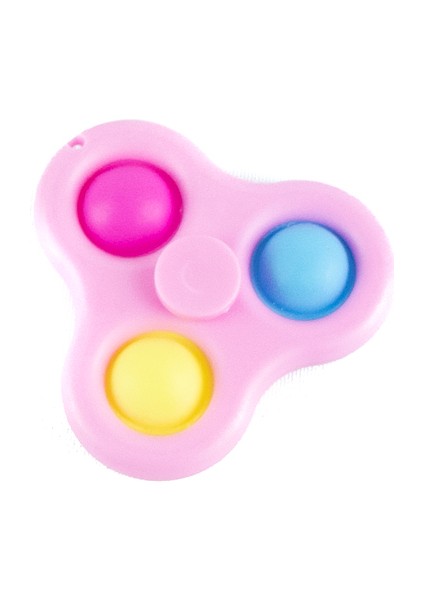 Oyuncak Stres Çarkı Üçlü Stres Baloncuklu Pembe