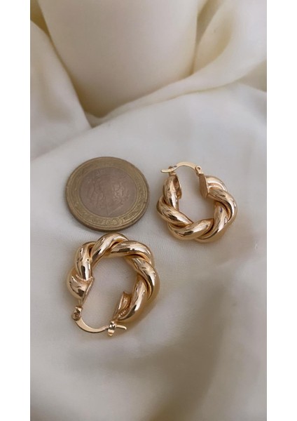 Çelik Burgu Küpe Gold Kararmaz Çelik Küpe modelleri