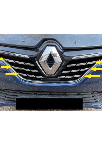 Renault Megane 4 Krom Ön Panjur 5 Parça 2021 ve Üzeri P.çelik