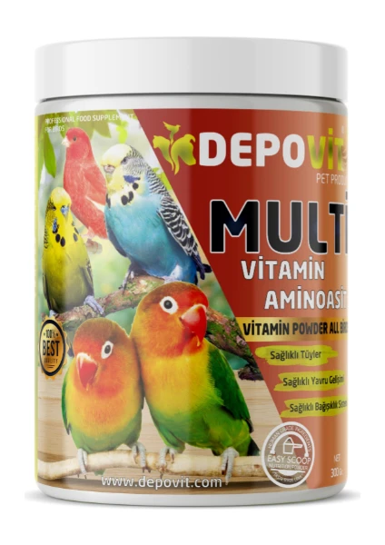 Multi Vitamin Aminoasit Toz Egzotik Kuşlara Özel ( Papağan -Kanarya -Muhabbet Kuşu Vb. )