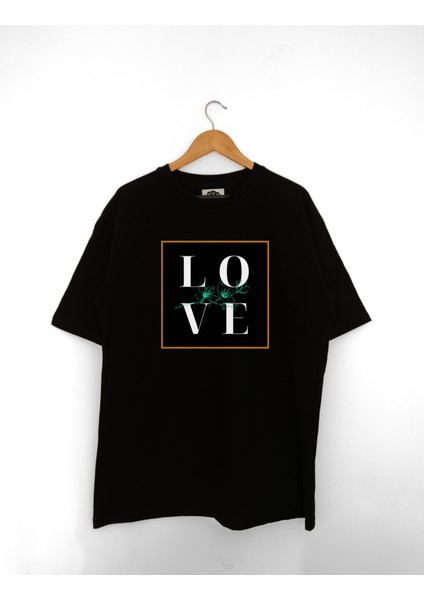 Oversize Pamuk Love Square T-Shirt