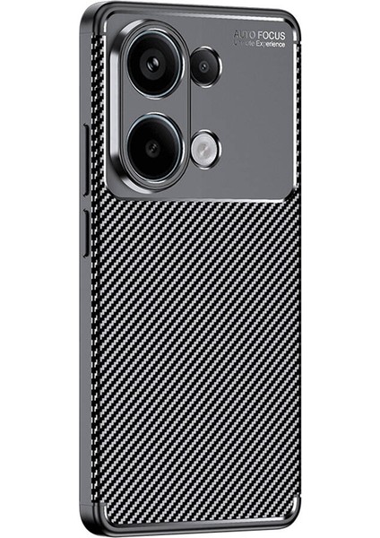 Xiaomi Redmi Note 13 Pro 4g Kılıf Negro Karbon Fiber Silikon + Ekran Koruyucu Nano