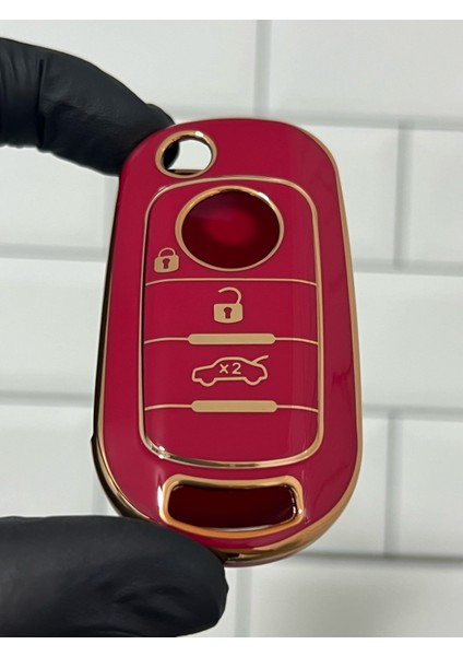 Fiat Egea Sustalı Nano Anahtar Kılıfı Kırmızı