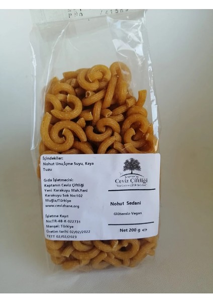 Glütensiz ve Vegan Yerli Nohut Curvi Rigati - Sedani (200 G)